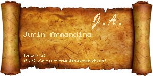 Jurin Armandina névjegykártya